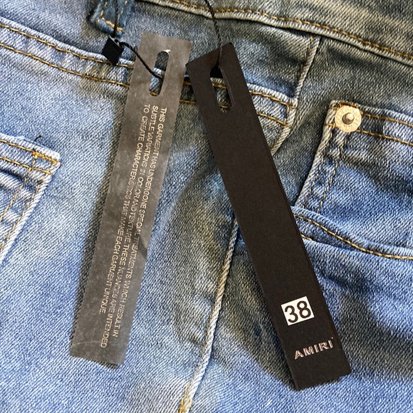 AMIRI Blue Distressed Men's Jeans Size 38X28 - Picture 7 of 14